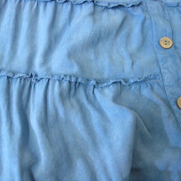 Mile Gabrielle Blue tiered Rayon skirt Size Large - Picture 3 of 12